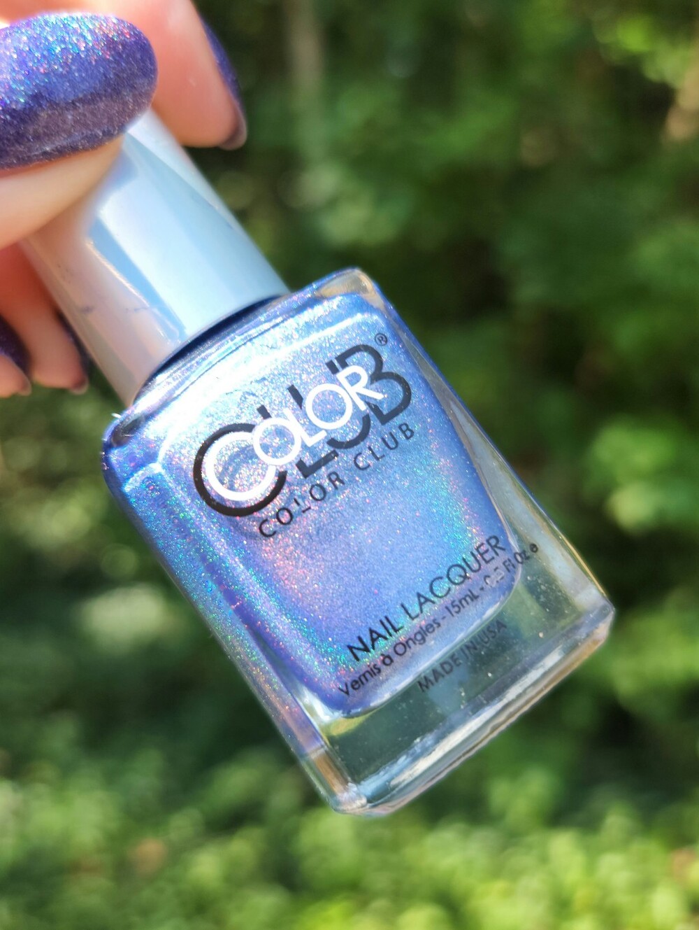 Color Club ✨️ Crystal Baller Cornflower Blue Holographic Polish 🌈 Discontinued